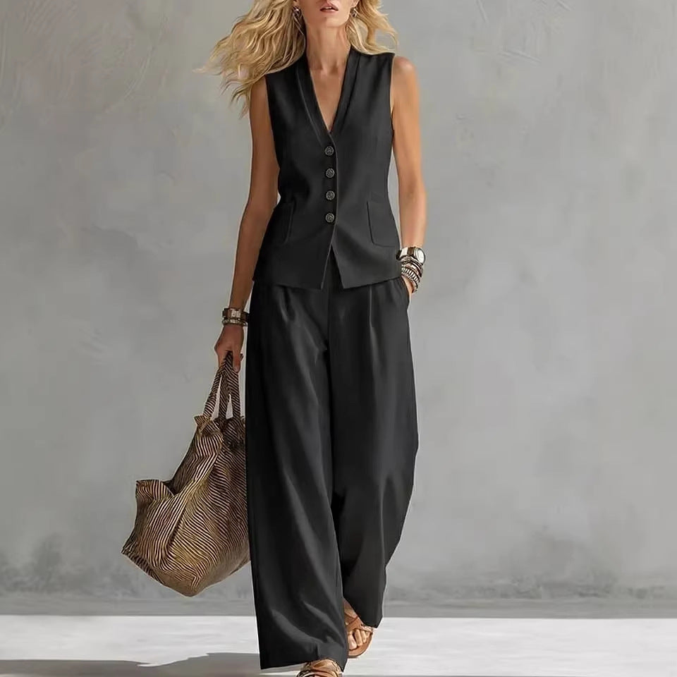 Conjunto Elegancia Velara — Chaleco + Pantalón Palazzo