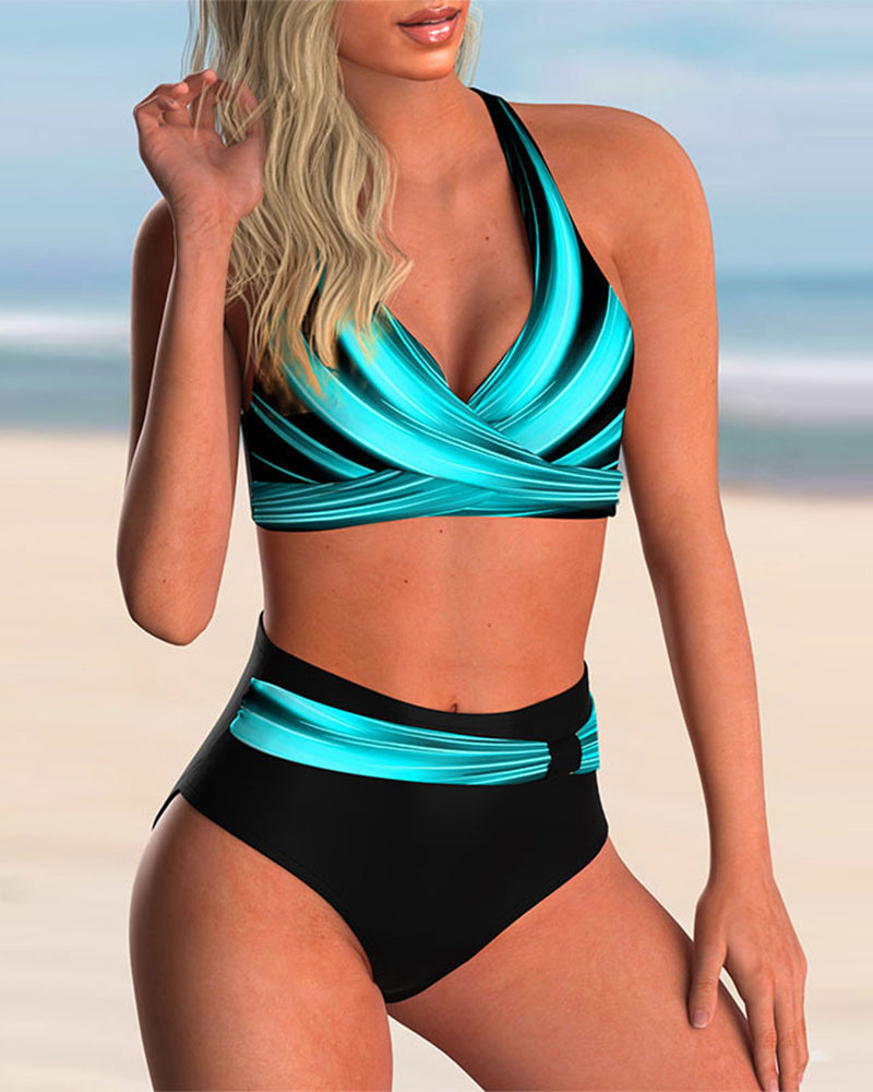 Liliana | Conjunto de Bikini con Escote Cruzado y Estampado