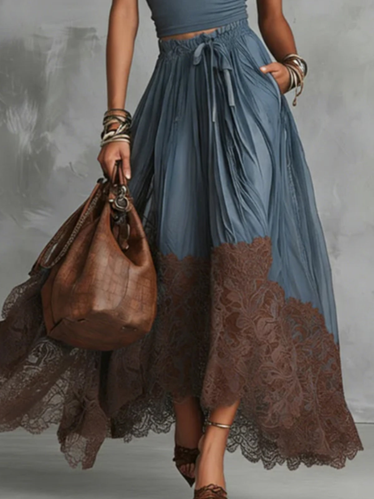 Valeria - Conjunto maxi elegante con falda de tul