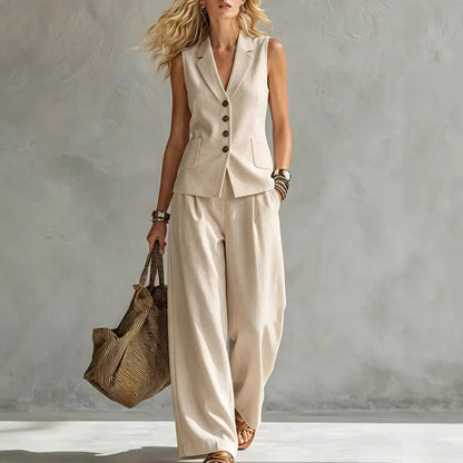 Conjunto Elegancia Velara — Chaleco + Pantalón Palazzo