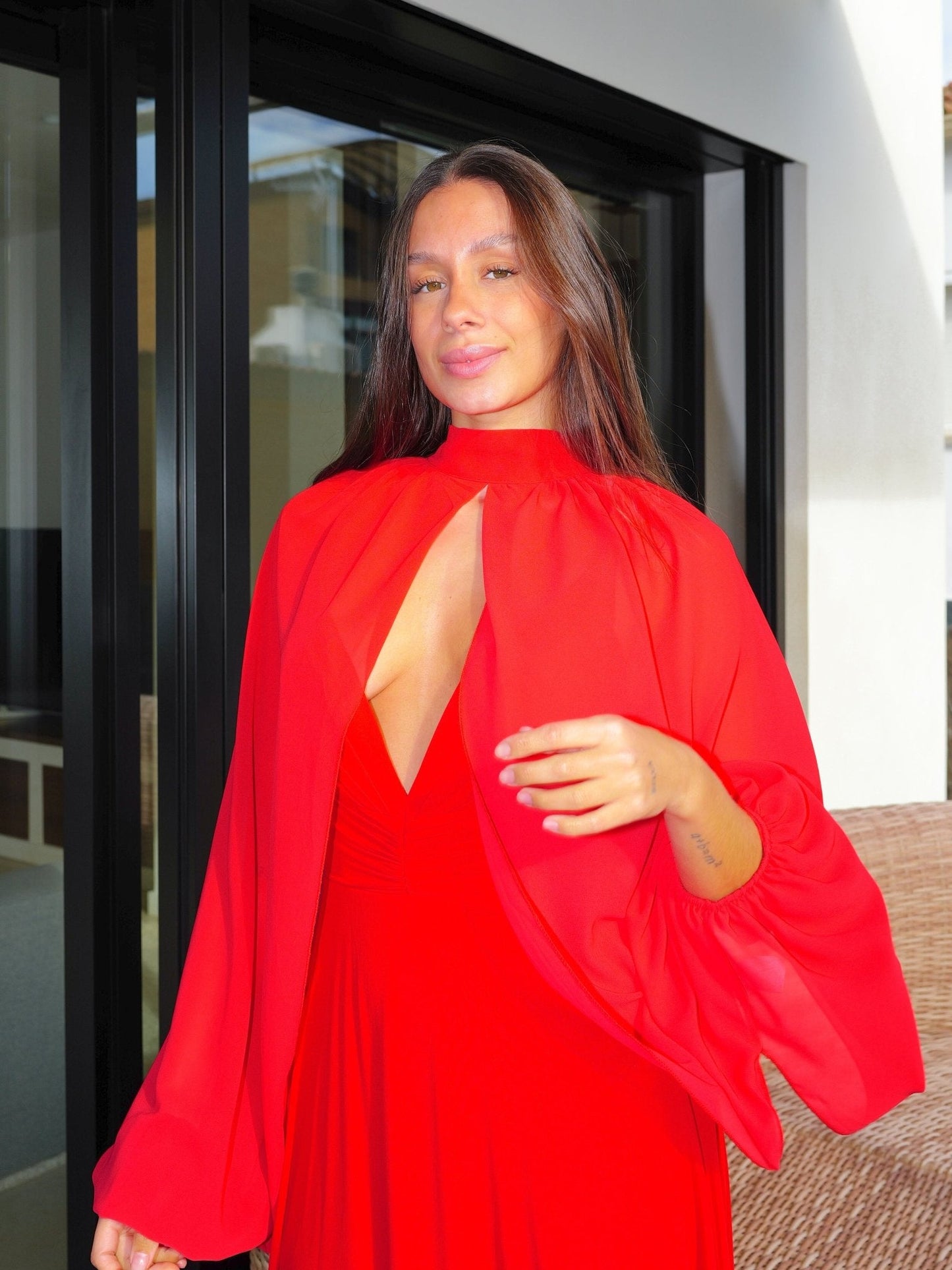 Chal mangas capa lazo rojo