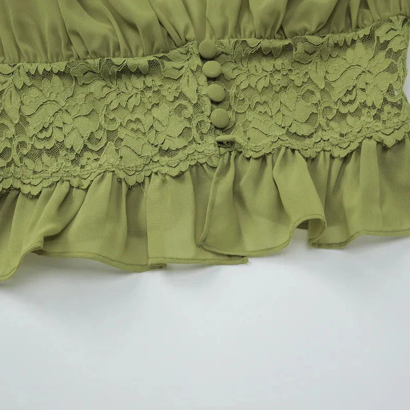 Conjunto de dos piezas verde Y2K