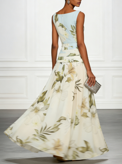 Catalina - Vestido maxi floral con volantes