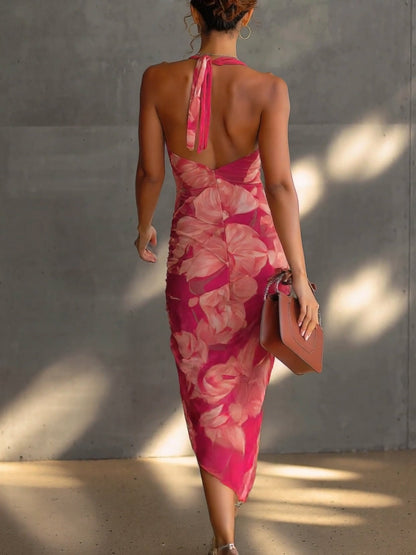 Isabella - Vestido bodycon floral con abertura lateral