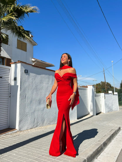 Chal capa gasa roja
