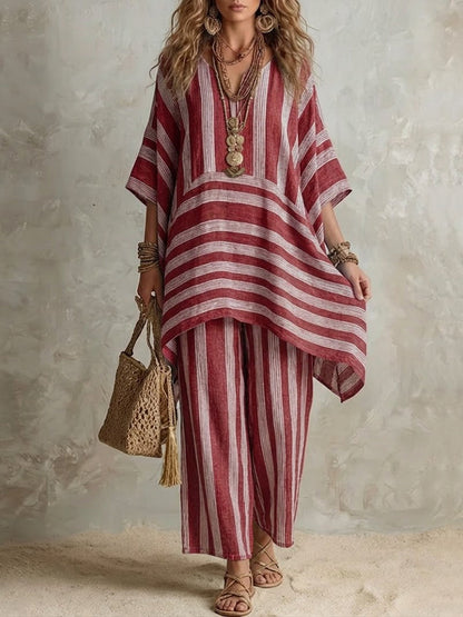Zahara - Conjunto Bohemio de Túnica y Pantalón Palazzo