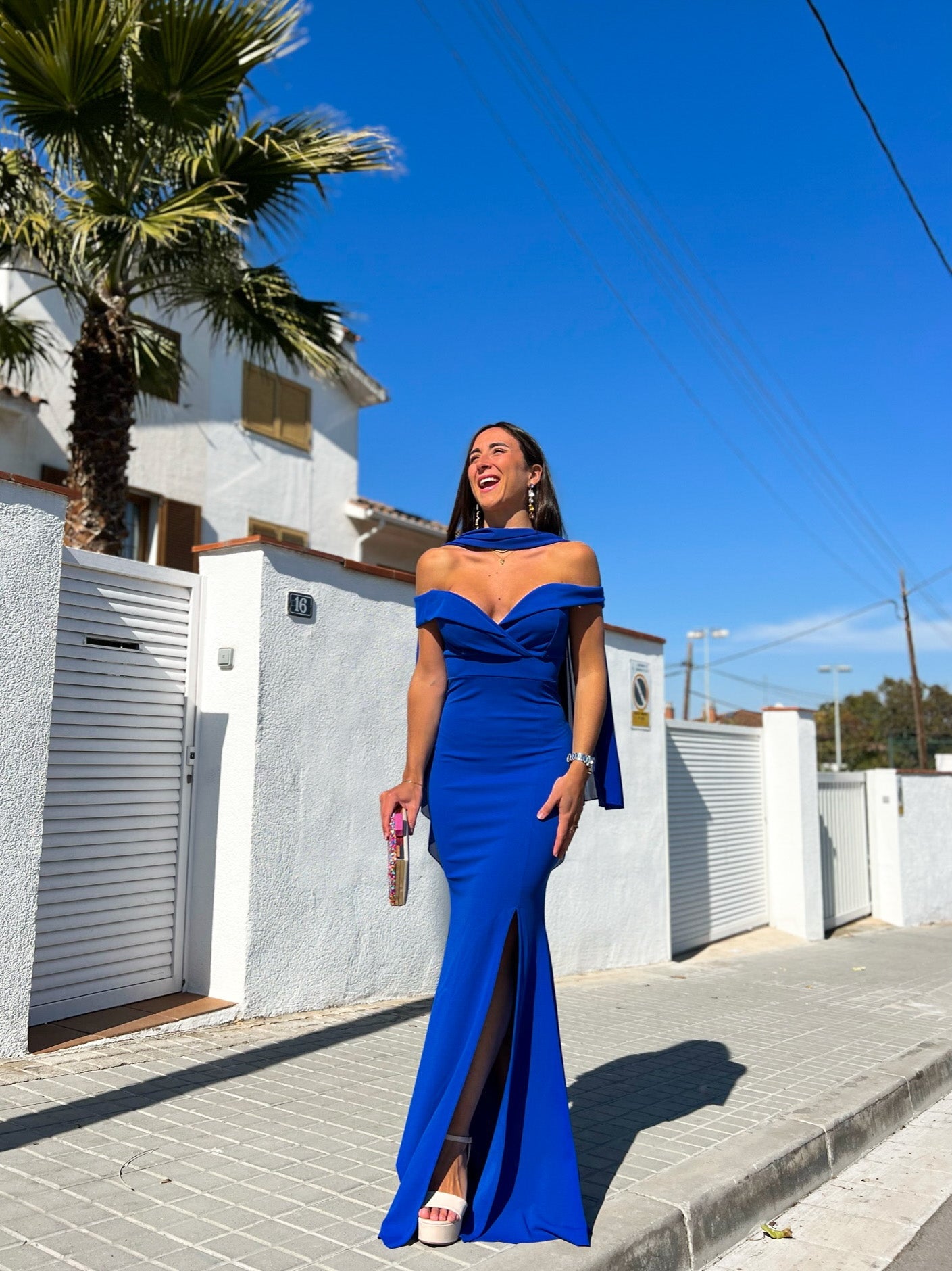 Chal capa gasa azul