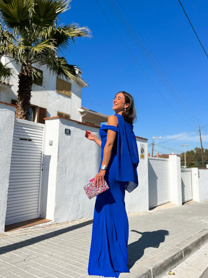 Chal capa gasa azul
