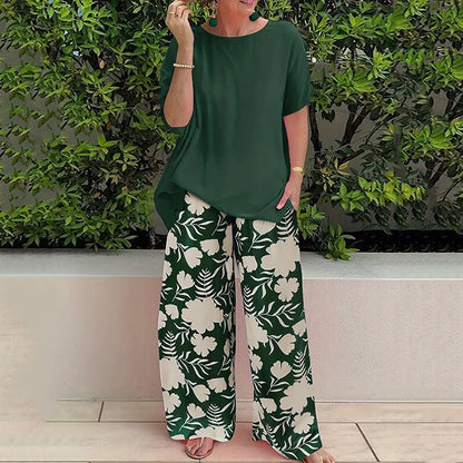 Maelira - Conjunto floral de dos piezas para verano