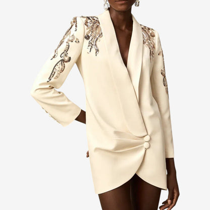 Giada™ Vestido Blazer Bordado de Corte Elegante