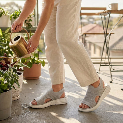 Zina | Sandalias con plataforma, de punto transpirable para mujer